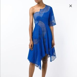 Stella McCartney runway blue asymmetrical dress